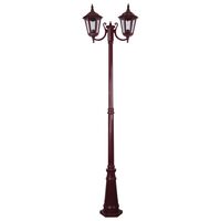 GT-1077 Chester Twin Head Curved Arm Tall Post Light - Powder Coated Finish / B22