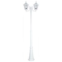 GT-1077 Chester Twin Head Curved Arm Tall Post Light - Powder Coated Finish / B22