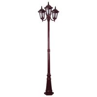 GT-1078 Chester Triple Head Curved Arm Tall Post Light - Powder Coated Finish / B22