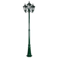 GT-1078 Chester Triple Head Curved Arm Tall Post Light - Powder Coated Finish / B22