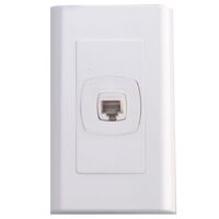 RJ45 Socket with Large One Gang Plate | Impact-Resistant | Flush & Surface Mount by Transco
