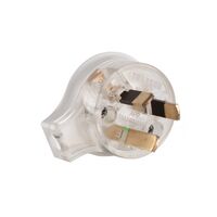 Side Entry Plug 10A | Rewireable | Flat Earth Pin | White Clear by Transco