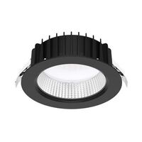 NEO-PRO Round 25W Recessed Dimmable LED Tricolour IP65 Downlight - Black