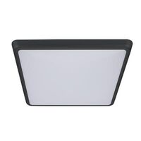 SOLAR-300-SQ Square Tricolour 25W 300MM Slimline Led Dimmable IP54 Oyster Light - Black