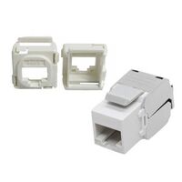Category 6 RJ45 Keystone Jack | White | Includes Bezels | Pack of 50 by CABAC
