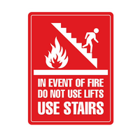 PVC Do Not Use Lift Use Stairs Sign | Durable Material | Clear Safety Message | Indoor Use by Firebox