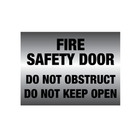 Fire Safety Door Sign | UV-Protected PVC | Metal Finish | Clear Message by Firebox