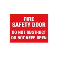 PVC Fire Safety Door Sign | UV-Protected | Clear Message & Easy Installation | 300mm x 225mm by Firebox