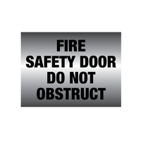 Fire Safety Door Sign | UV-Protected PVC | Metal Finish | Clear 'Do Not Obstruct' Message by Firebox