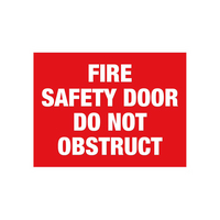 PVC Fire Safety Door Sign | UV-Protected Material | Clear 'Do Not Obstruct' Message | Indoor/Outdoor Use by Firebox