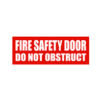 PVC Fire Safety Door Do Not Obstruct Sign | UV-Protected | Clear Message | Indoor/Outdoor Use by Firebox