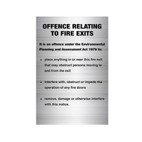 PVC Fire Exit Offences Sign | UV-Protected | Complies with NSW Regulations | 150mm x 225mm by Firebox