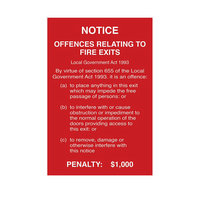 PVC Fire Exit Offences Sign | UV-Protected Material | Clear Visibility | Indoor/Outdoor Use by Firebox