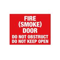 PVC Fire Smoke Door Sign | UV-Protected | Clear Warning | Easy Installation by Firebox