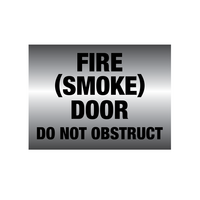 Fire Door Sign | UV-Protected PVC | Metal Finish & Clear Message | 300mm x 225mm by Firebox
