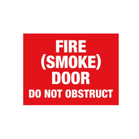PVC Fire Smoke Door Do Not Obstruct Sign | UV-Protected | Clear Message | Single Unit Packaging by Firebox