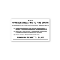 PVC Fire Stairs Offences Sign | UV-Protected Material | Clear Warning | Available in Bulk by Firebox
