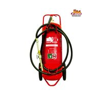 Mobile Wheeled Fire Extinguisher 45L | F-500EA Agent | Stainless Steel & Red Powder Coated | Fire Rating 10A:40B by Firebox