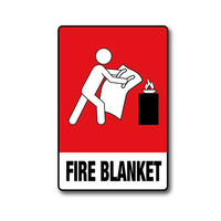 Fire Blanket Location Sign | UV-Resistant PVC | Clear Visibility | 225mm x 150mm by Firebox