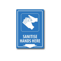 Sanitise Hands Location Sign | UV-Protected PVC | Indoor & Outdoor Use | 150mm x 225mm by Firebox