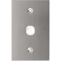 Two Gang Stainless Steel Switch | Durable Construction | Vertical Design | Bulk Pack by Dexton