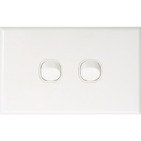 Slim Two Gang Switch Plate Cover | Modern Design | Pack of 10 | Dexton