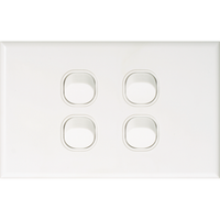 Slim Four Gang Switch Plate Cover | Durable Design | Easy Installation | Electrical Switch Cover by Dexton