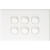 Slim Six Gang Switch Plate | High-Quality Plastic | Smooth Surface Finish | Dexton