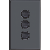 Three Gang Switch 16A | Black Finish | Versatile Use & Durable Design by Dexton