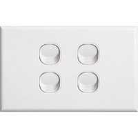 Standard 4 Gang Cover Plate | Pack of 10 | Durable Material & Electrical Compliance | Dexton