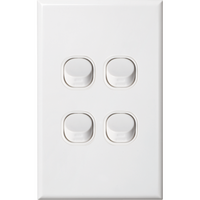 Standard Four Gang Switch | 16 Amps | Slim Design & Vertical Orientation by Dexton