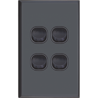 Four Gang Light Switch 16A | Black Color | Durable Design & Professional Installation by Dexton