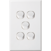 Five Gang Switch Vertical | 16 Amps Rating | Slim Design | Indoor Use by Dexton
