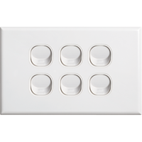 Standard 6 Gang Cover Plate | Pack of 10 | Durable Material & Electrical Compliance | Dexton