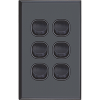 Six Gang Switch 16A | Standard Design | Durable & Reliable | Black by Dexton