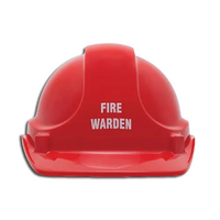 Fire Warden Hardhat | Premium ABS Plastic | Contoured Design & Six-Point Harness | Red by Firebox