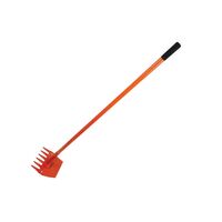 Long Handle Fire Rake | 2.5mm Carbon Steel Head | 1.5m Fibreglass Handle | High Visibility Orange by Firebox