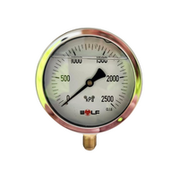 Oil Filled Pressure Gauge 100mm 2500kPa | 3/8 BSP Thread | Stainless Steel | Bottom Entry by Firebox