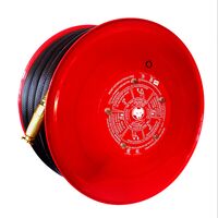 Hose Reel 36m x 19mm | Metal Red Powder Coated Drum | Stainless Steel Waterway | Wall Mounted by Firebox