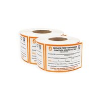 Fire Penetration Seal Stickers Roll of 1000 | 150mm x 100mm | Installer Fields & FRL Reference by Firebox