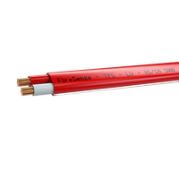Fire Alarm Cable 1.50mm 2 Core Flat | PVC V-90 Insulation | ActivFire Certified | Red with White Stripe by Firebox