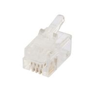 RJ12 6P4C Plug Flat Stranded UTP | 100 Pack | Durable & Reliable by Unbranded