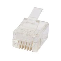 RJ12 Plug 6P6C Round Solid UTP | 100 Pack | Durable & Reliable by Unbranded