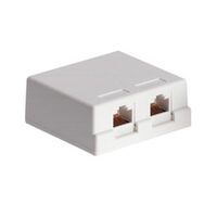 Surface Mount Box Dual Cat5E 8P8C | White | Easy Installation & Durable Design by BrandName