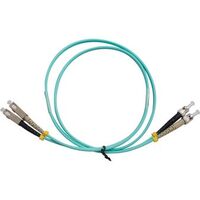 MSS Fibre ST - SC OM3 2 Metre Aqua LSZH 3mm Duplex Fibre Patch Lead