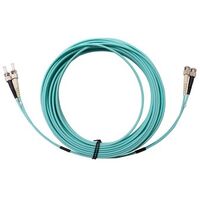 MSS Fibre ST - ST OM3 10 Metre Aqua LSZH 3mm Duplex Fibre Patch Lead