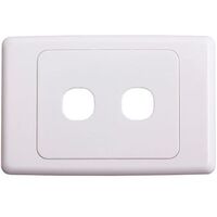 Wall Plate 2 Gang | Durable Plastic | Easy Installation | White by Homeware