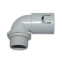 Fitting Adapter 90 degree PVC 25mm Grey