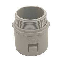 Fittings Adapter Screw to Corrugated PVC 40mm Grey