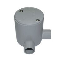 Junction Box Deep Rear Angle Way Entry PVC 25mm Grey
